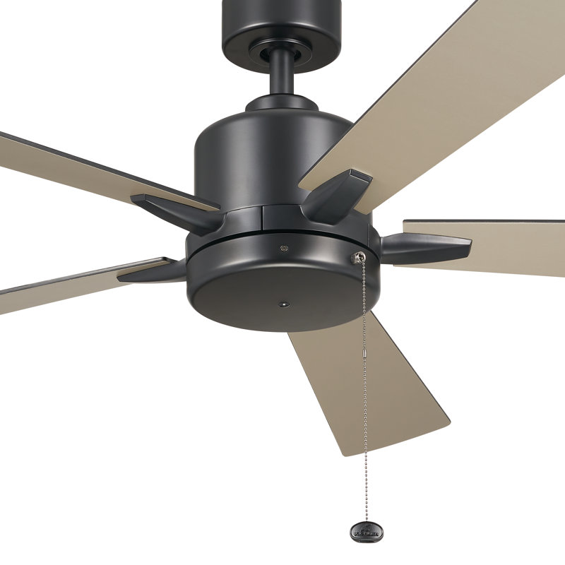 Lucian II 52'' Satin Black Ceiling Fan with Reversible Blades
