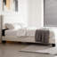Lit plateforme tapissier en lin-854191608