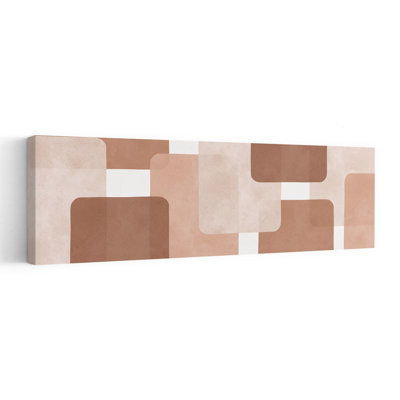 Earthy Geometric Shapes by Vitor Costa - Wrapped Canvas Panoramic Print