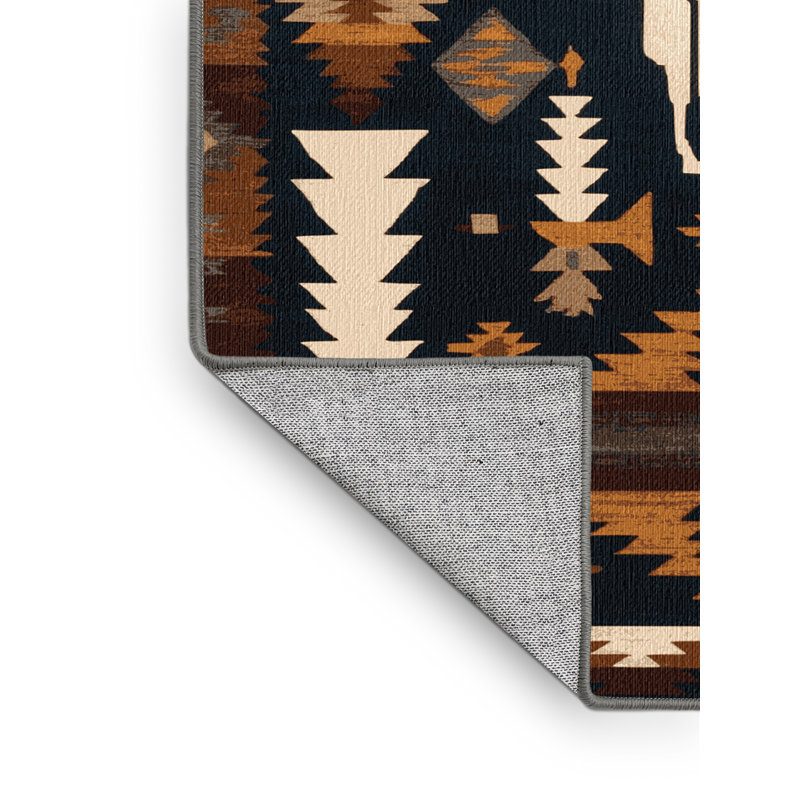 Tapis lavable Skull and Bones Southwestern, Tapis de couloir 2 pi x 4 pi