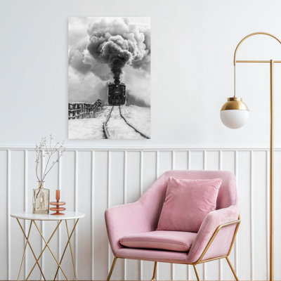 Contemporary Art Dramatic Retro Vintage Winter Landscape Art