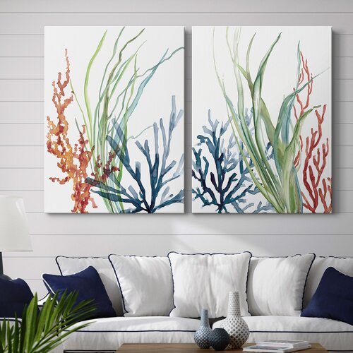 Beachcrest Home Ocean Garden I Framed 2 Pieces Print & Reviews | Wayfair