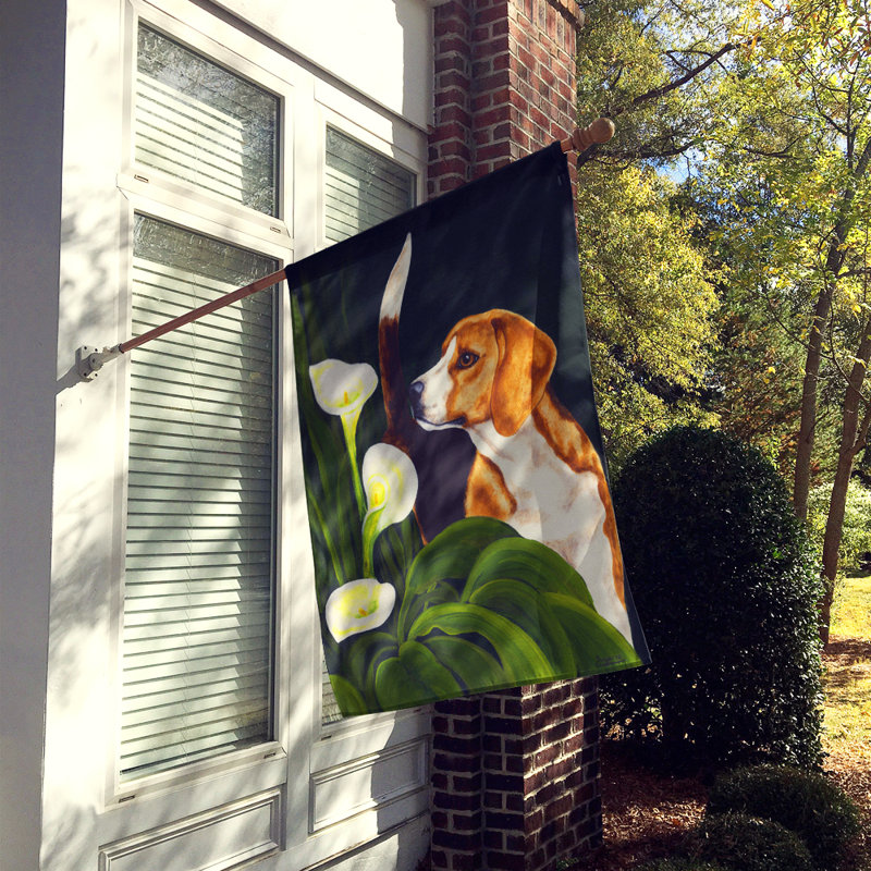 Drapeau de jardin 2 côtés beagle lillies, H 28 po x l 40 po