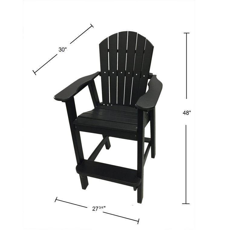 Ansel Tall Adirondack Chair, Poly Outdoor Furniture, Black