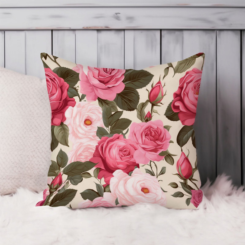 Floral Rose Flowers Pattern I Classic, 18"H x 18"W