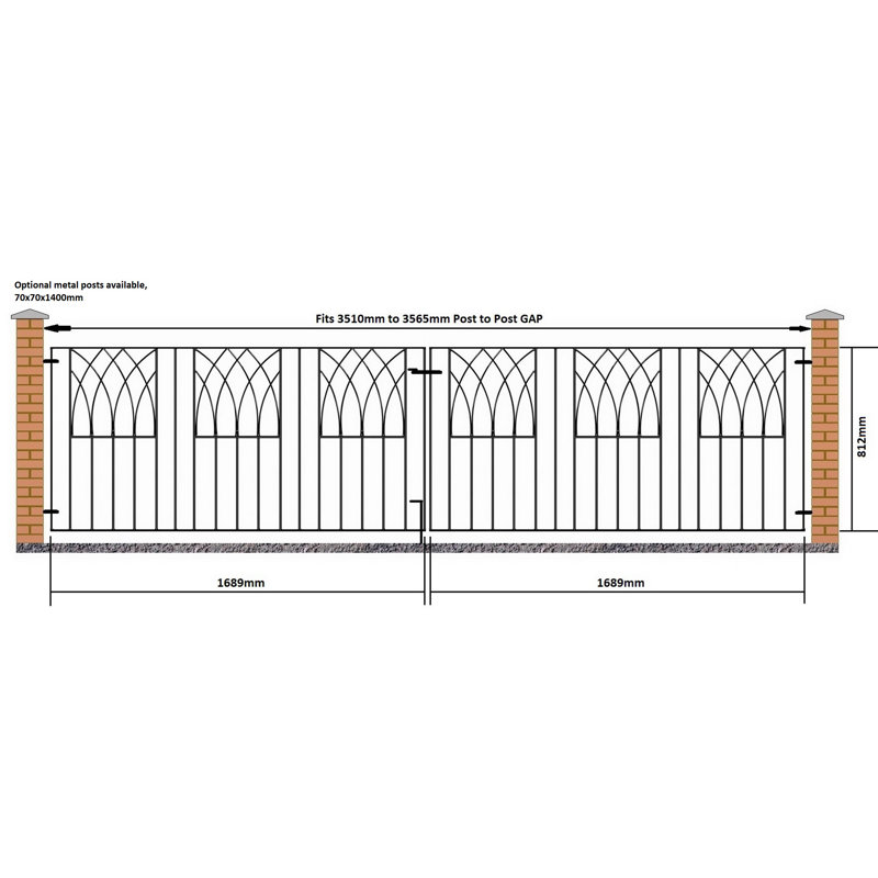 Guero Black Metal Gate, 353cm W X 81cm H