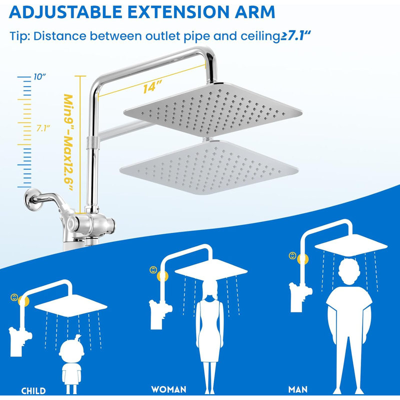 Dual Shower Heads Combo, Chrome Silver