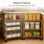 Étagère en fil métallique robuste à 3 niveaux avec roulettes, support de rangement réglable en métal pour le garde-manger, le garage, la salle de lavage et l'organisation de bureau-1095267281-1095267276