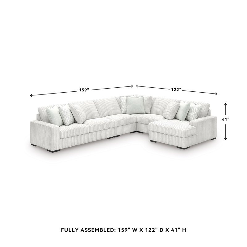 Canapé modulaire 5 pièces avec méridienne Stupendous, Left Hand Facing, 41" H x 172" W x 135" D