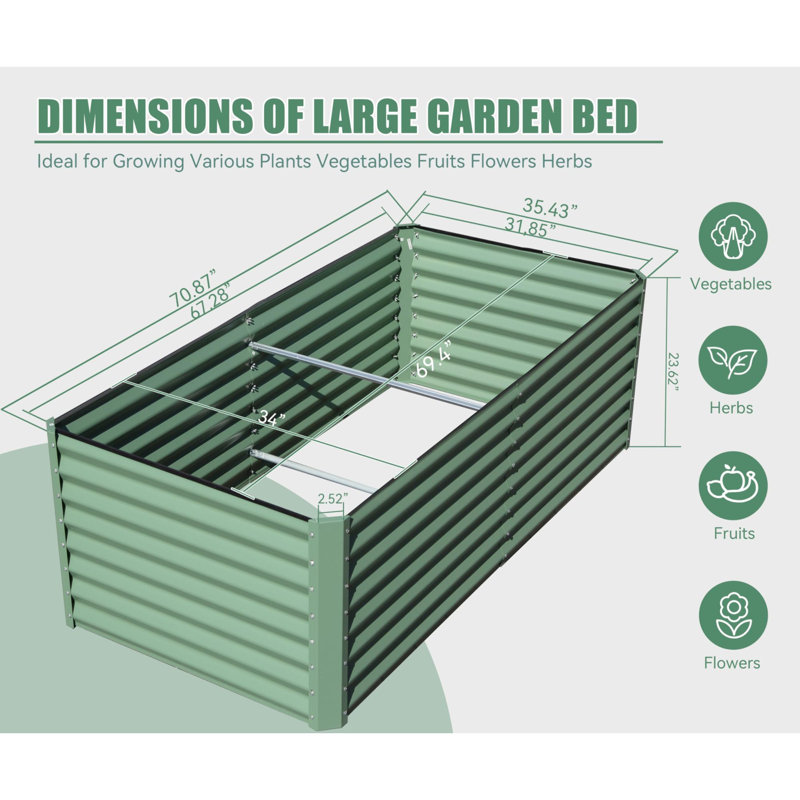 Spacieuse jardinière en métal pour jardin