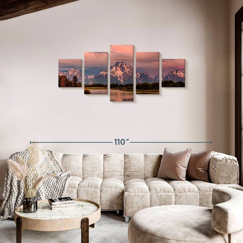 Lever de soleil à Grand Teton, H 34 po x l 74 po