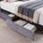 Full Size Bed with Storage Drawers Upholstered Platform Bed Adjustable with Nailhead Trim Headboard Wooden Slats Support Bed Frame-100041929-88284569