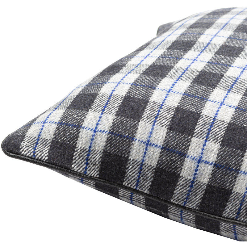 Brent Plaid Pillow Cover, 18" x 18", Polyester/Polyfill