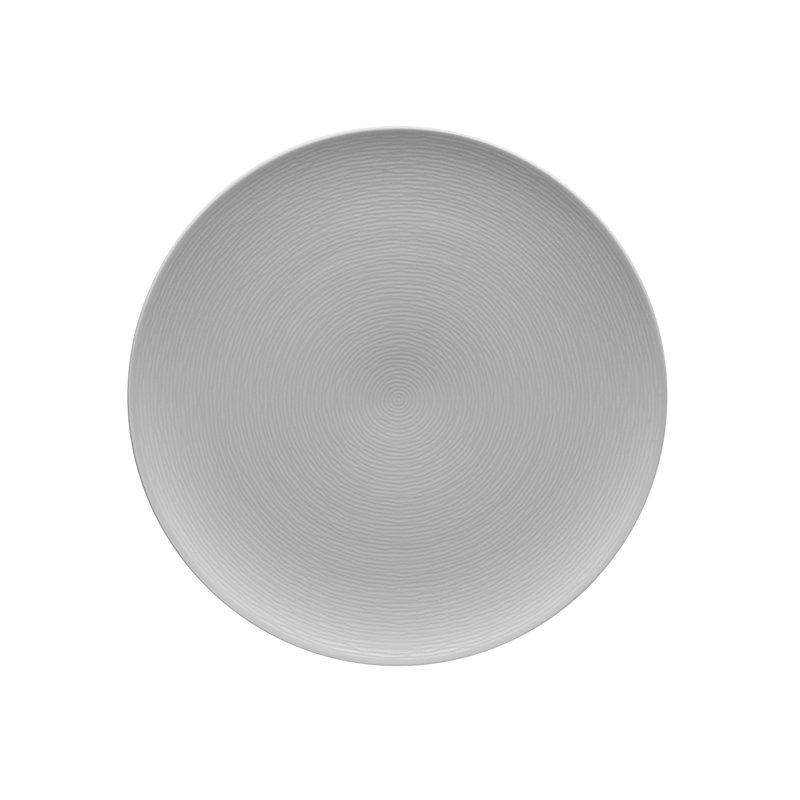Plateau rond tourbillonnant 12,25 po Noritake, gris