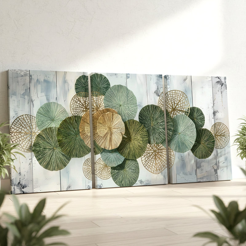Ensemble de 3 grandes pièces d'art moderne abstrait circulaire pour la maison, trois pièces d'art mural pour le salon, la chambre à coucher, le bureau et la maison, prêt à être accroché