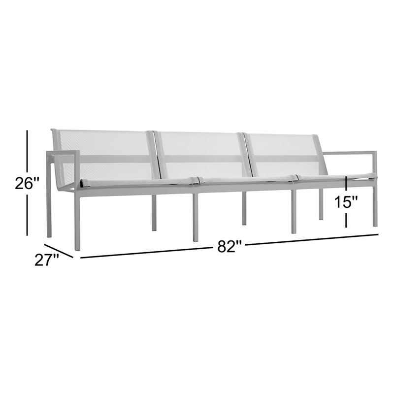Skiff Outdoor 3 - Seat Patio Sofa, Carbon