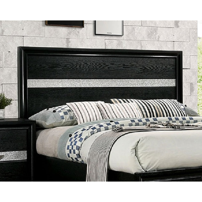 Grand lit noir en bois massif avec rangement, rangement contemporain Transition Enthrallment