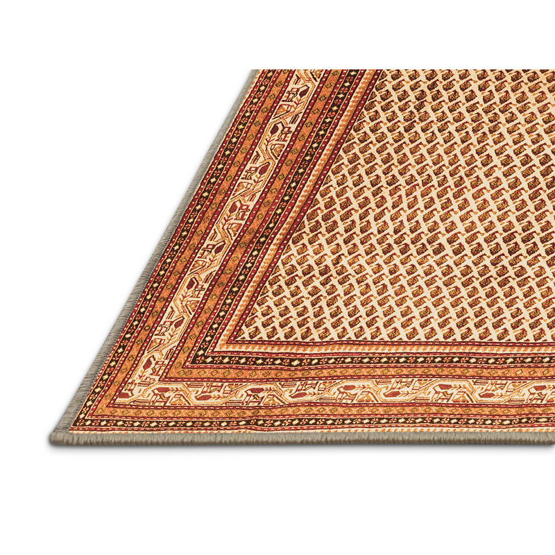 Tapis orange / brun en chenille / polyester tissé à la machine Mckaylan Southwestern, Rectangle 2 pi x 3 pi