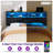 Berte Storage Upholstered Headboard With RGB LED Lights & Charging Station-114318248-114318243