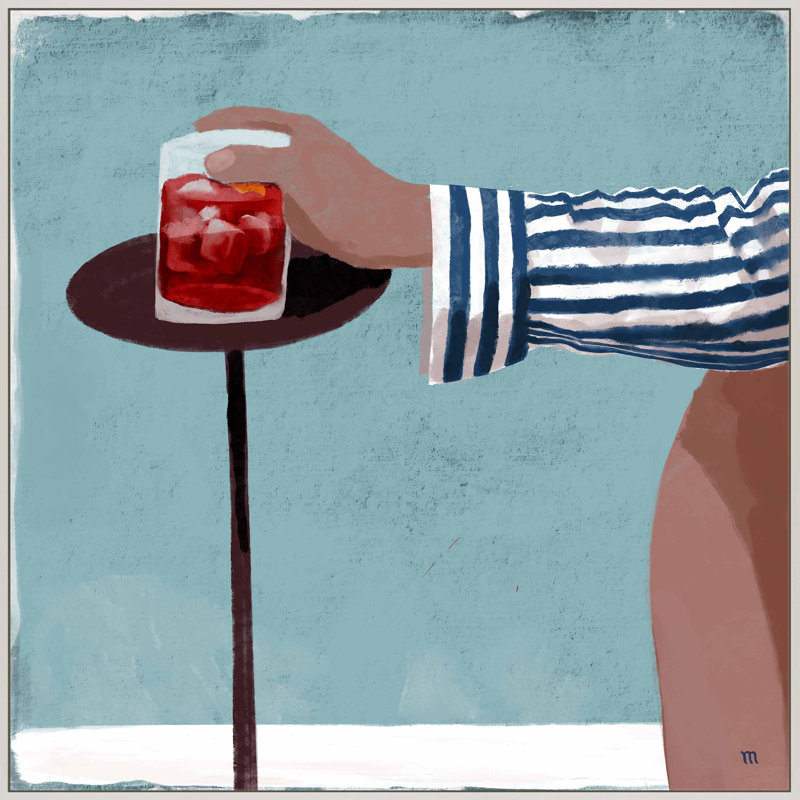 «Aperitivo» par Marco Marella - impression d'un seul cadre, Toile avec encadrement blanc, H 16 po x l 16 po
