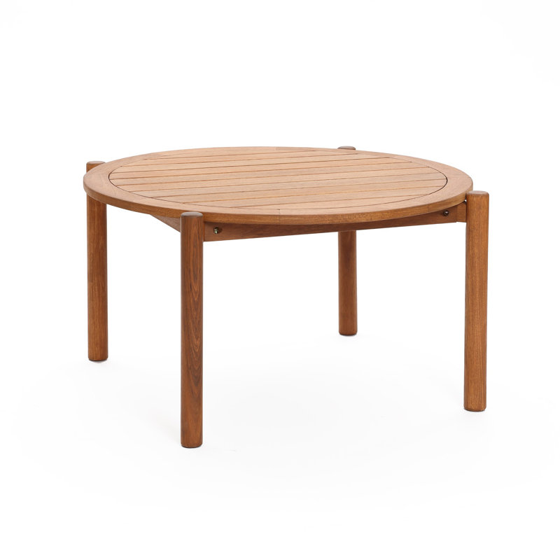 Natural Solid Wood Round Outdoor Coffee Table