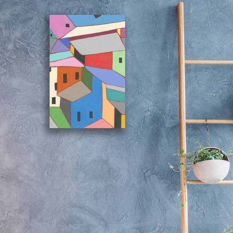 «Rooftops in Color III» par Nikki Galapon, art mural en verre acrylique, H 24 po x l 16 po x P 0,2 po