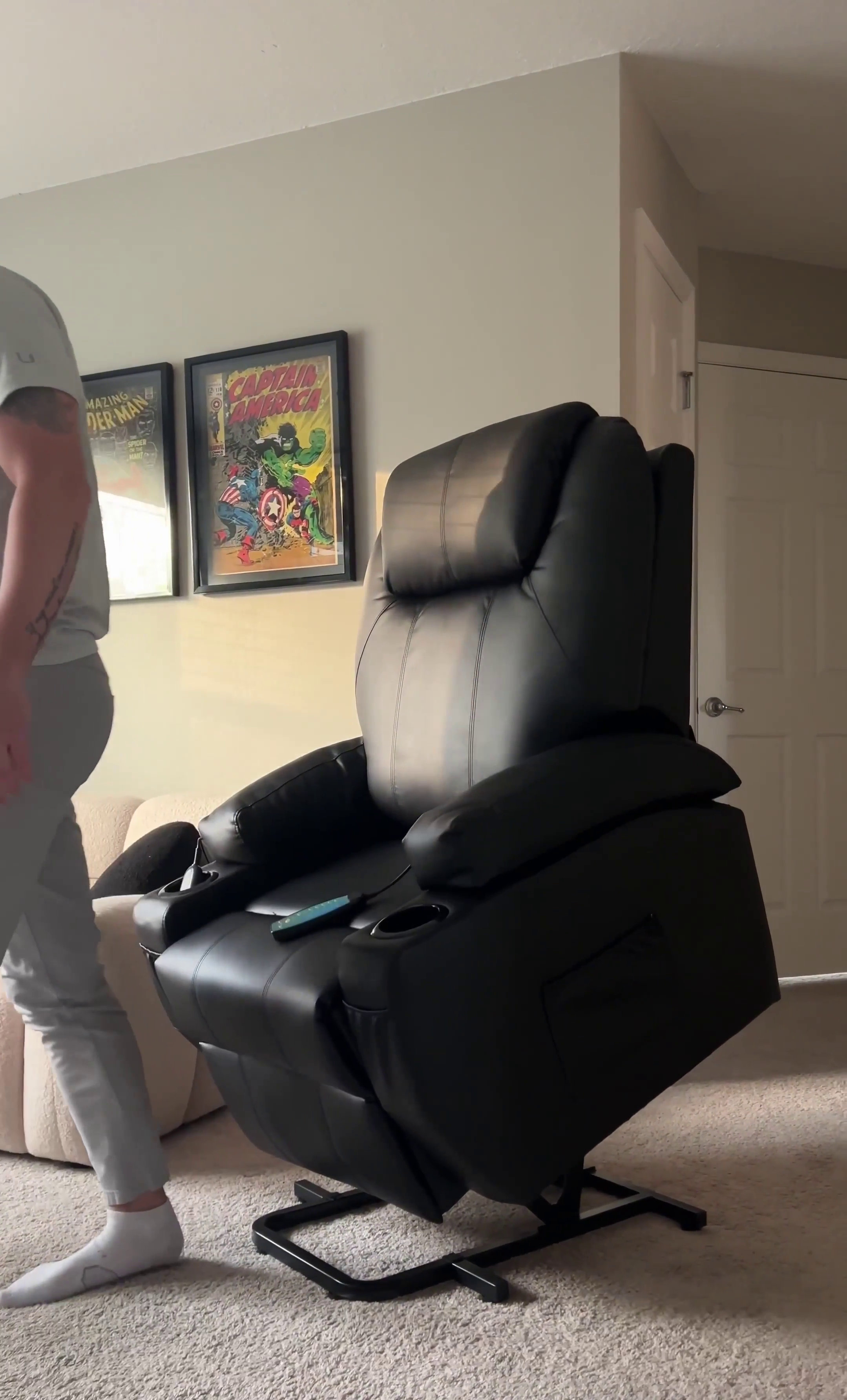 Latitude Run® Deonn 34 Wide Power Lift Recliner Chair PU Leather