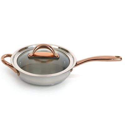 BergHOFF Ouro Gold 18/10 Stainless Steel 9.5" Deep Skillet with Glass Lid 3.1qt.