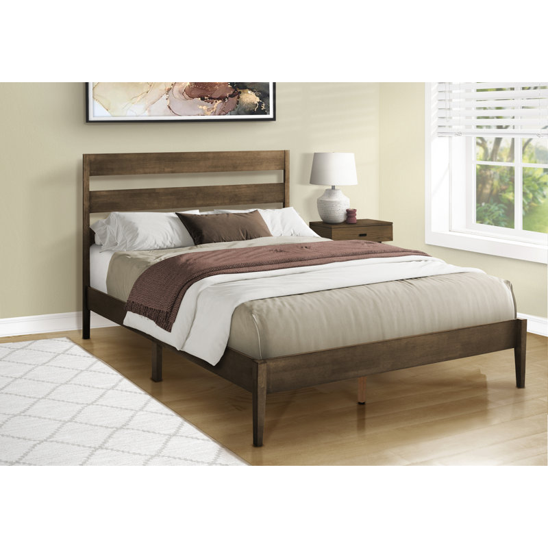 Lit, grand lit, cadre, lit plateforme, chambre à coucher, contemporain, Brun