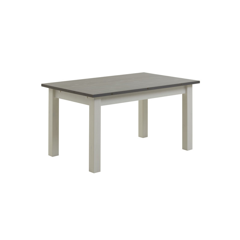 Pine Solid Wood Dining Table, White/Grey, 78cm H x 120cm L x 78cm W