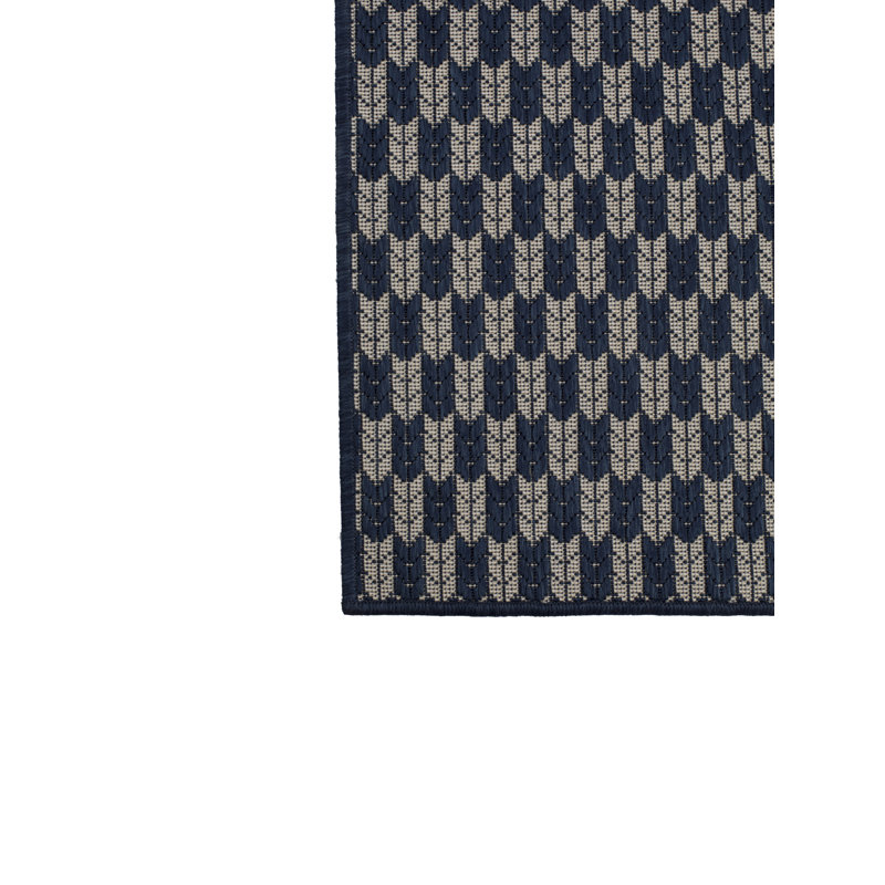 Tapis intérieur / extérieur bleu marine / gris Kassandra, Rectangle 2 pi x 3 pi