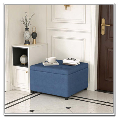 Banc rond avec repose-pieds capitonné