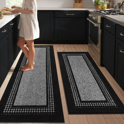 Non Slip Textured Border Kitchen Mat