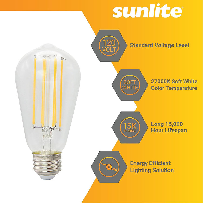 6 watts (60 watts équivalents), DEL S19, ampoule à intensité variable, blanc chaud (2 700 K) E26 / culot moyen (standard)