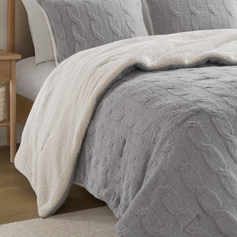 Ensembles de literie en chenille luxueux, design gris moderne pour le confort de la maison
