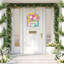 Décoration florale de porte d'entrée pour porte de porte en bois à suspendre au printemps