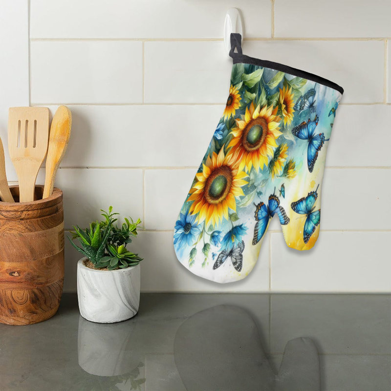 Flower & Flutter Oven Mitt Cotton Twill