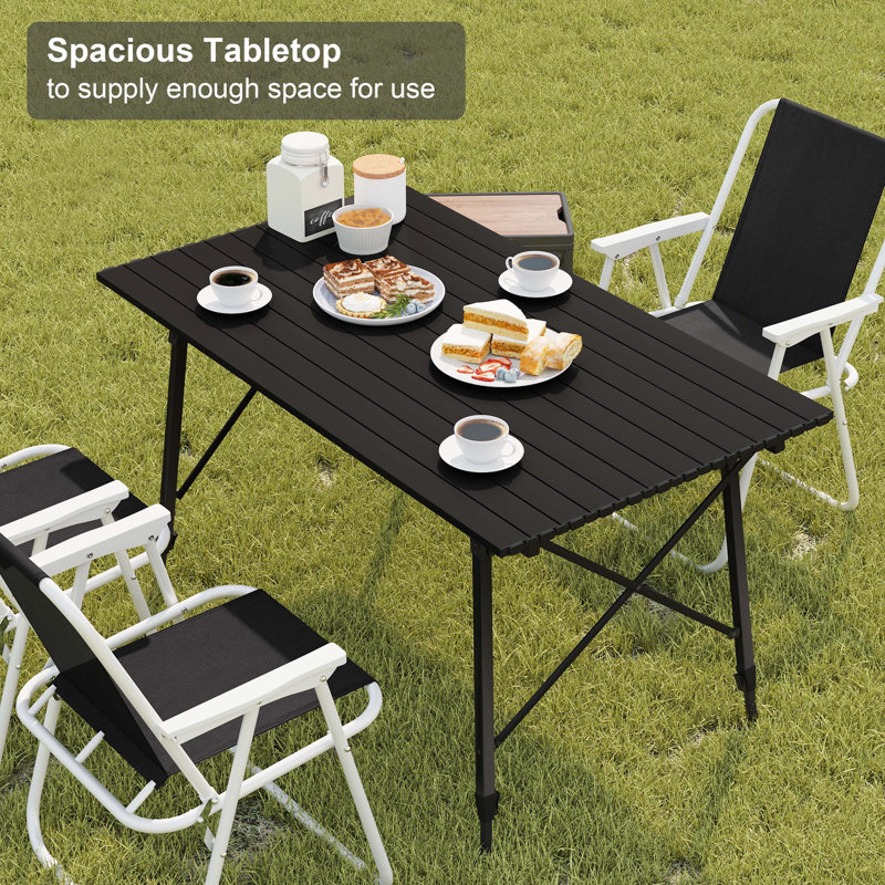 Morrice Dakota Fields Rectangular Camping Table, 78.5cm H x 120cm L x 68.5cm D, Black