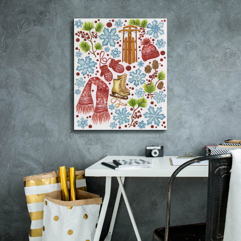"Epic Graffiti" Hygge Christmas Tree "par Andrea Strongwater, art mural sur toile, H 24 po x l 20 po x P 0,75 po