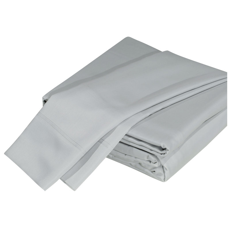 Luxuriously Soft 100% Viscose Derived from Bamboo 3-Piece Sheet Set, OEKO-TEX Certified, Twin - Light Gray, Gray