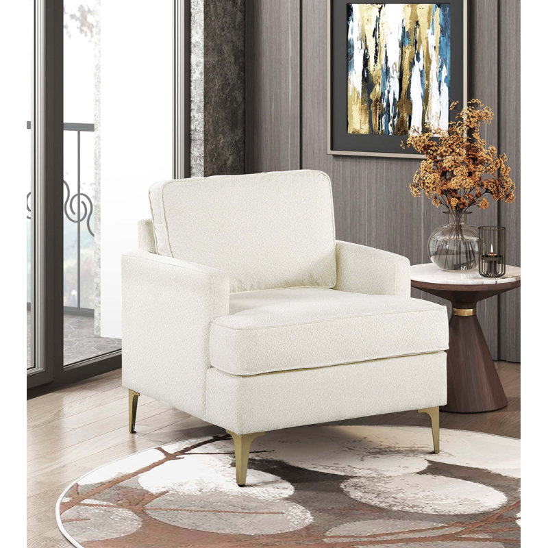 Chaise moderne d'appoint 1pc Chenille, Beige