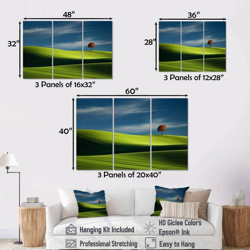 «Green», Meadow, Toile tendue, H 40 po x l 60 po x P 1 po
