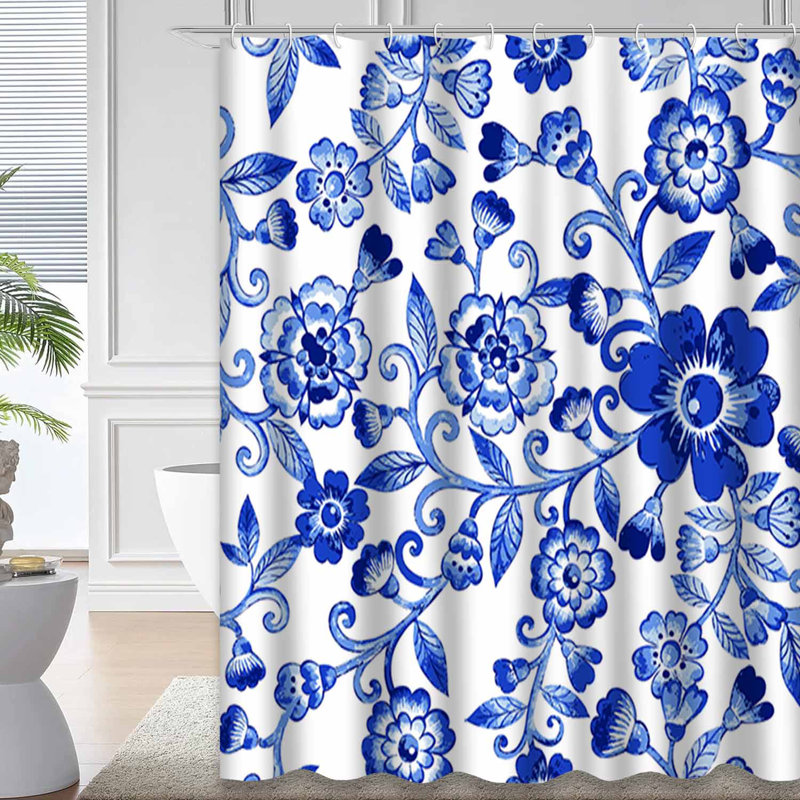 Rideau de douche abstrait à aquarelle abstraite avec 12 crochets, L 72 po x l 84 po