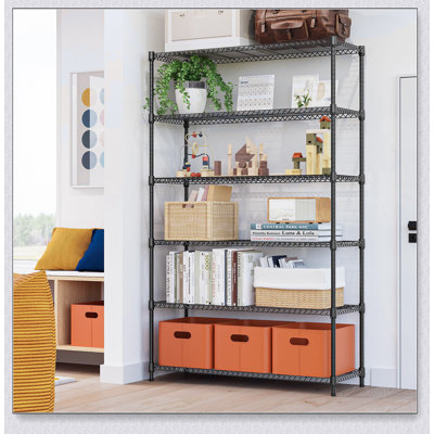 Heavy-Duty 6-Tier Adjustable Metal Shelving Unit, Ideal for Garage, Kitchen, and Pantry Storage, with 2100LB Capacity