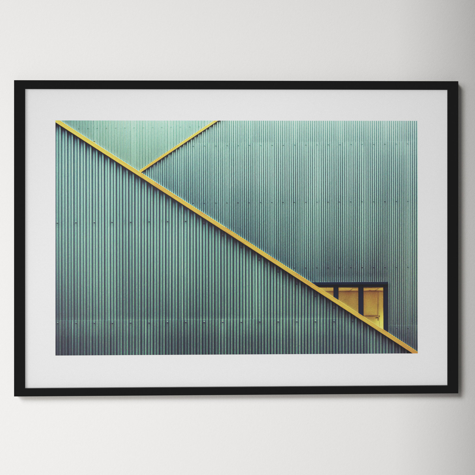 Stairs by Jan Niezen, 29.25" H x 41.38" W x 0.88" D, Black Framed Paper