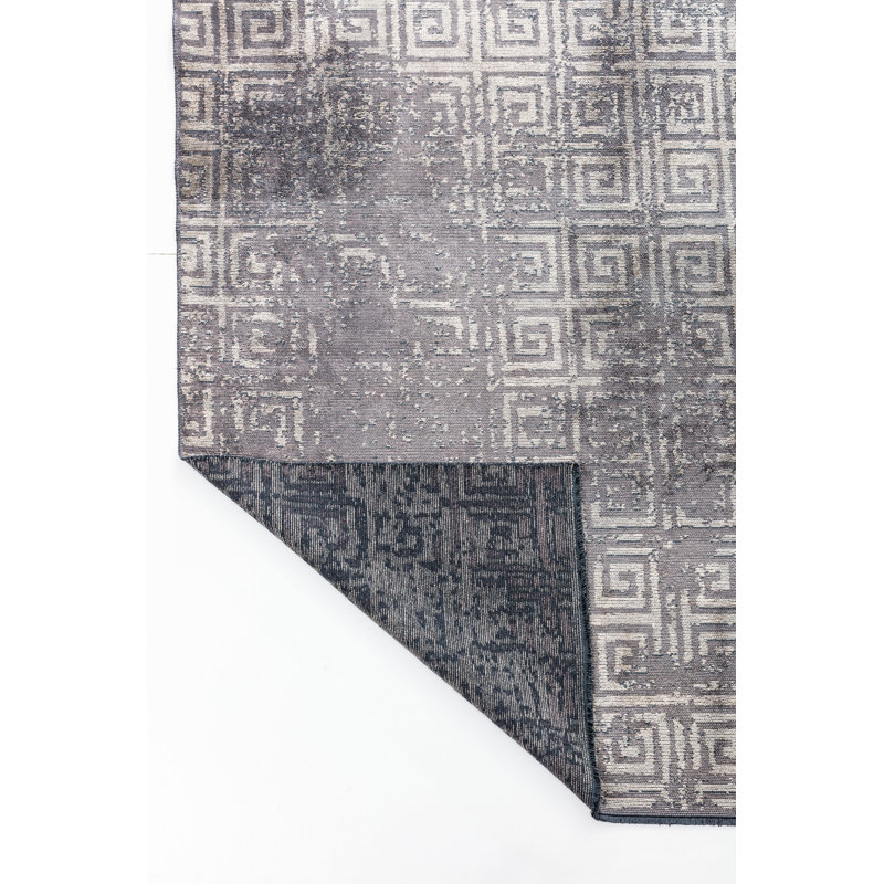 Rapture Beige Gray Checkered Luxury Area Rug, Rectangle 7'10" x 9'10"