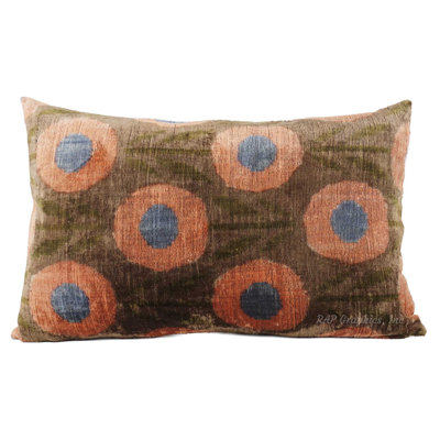 Velvet Ikat Pillow Cover And Insert