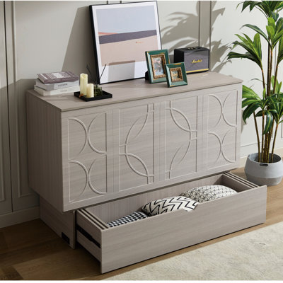 Lit pliant Space, gris, avec bac de rangement et grand adaptateur de rangement pratique, prise de matelas