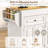 80.63" Extendable Kitchen Island With Power Outlet, 2 Storage Drawers, Open Shelves-129517313