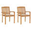 Chaise de patio en teck avec coussins West Boylston-63662376